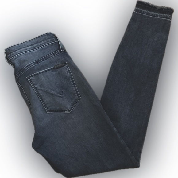 Hudson Natalie super skinny blue denim jeans Women’s 27 R 4 fringed hems EUC - Picture 6 of 13